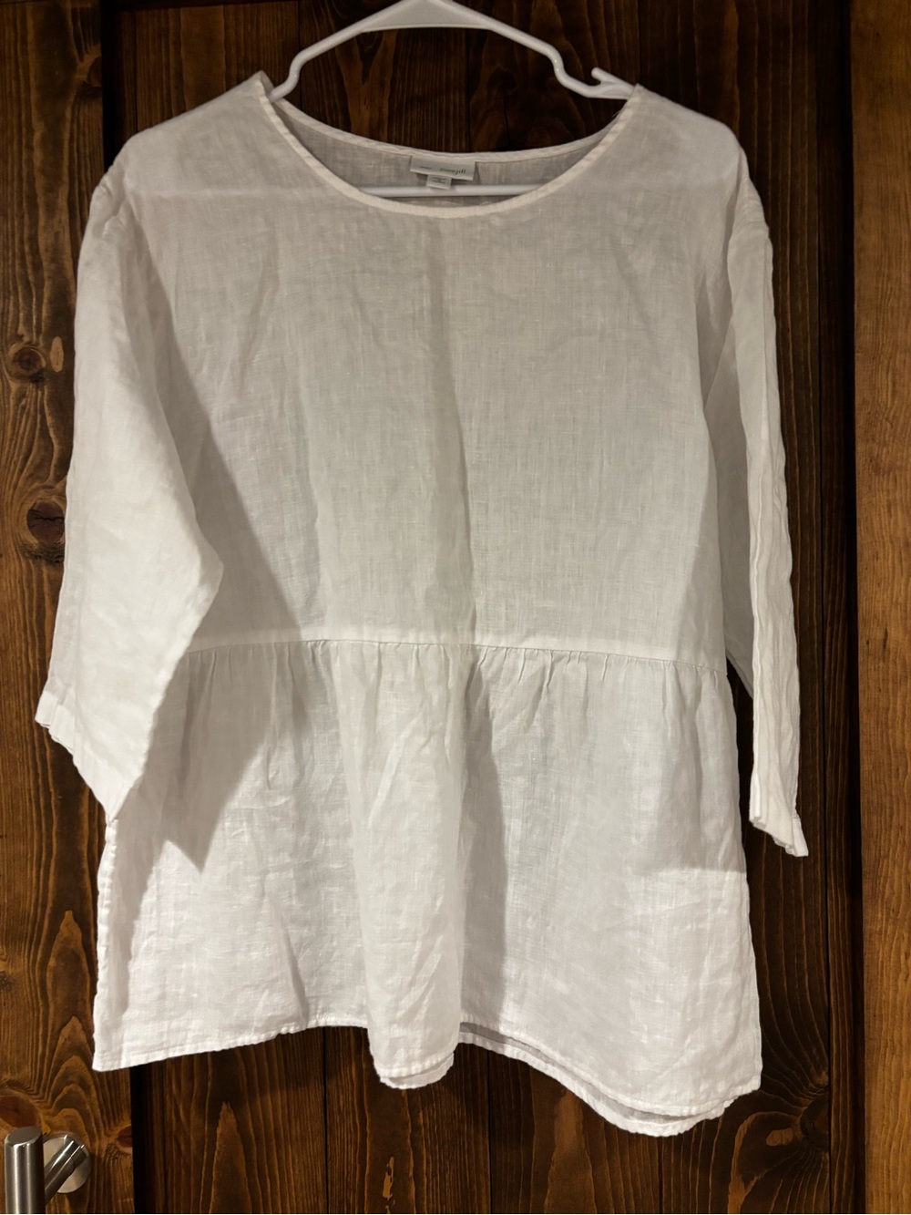 Pure Jill 100% Linen Peplum Babydoll Top Petite M
